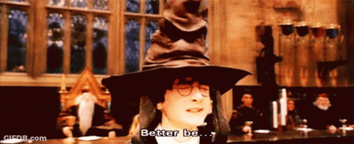 Harry Potter Sorting Hat Better Be Gryffindor GIF