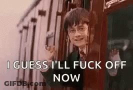 Harry Potter Waving From Train Saying I Guess I'll Fuck Off Now GIF