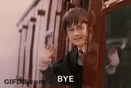 Harry Potter Waving Goodbye At Train Window GIF