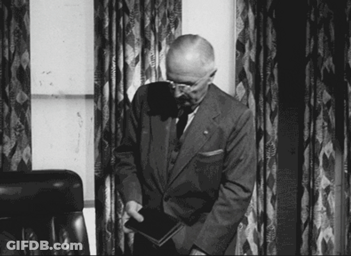 Harry S Truman's Opening Book About Politics GIF