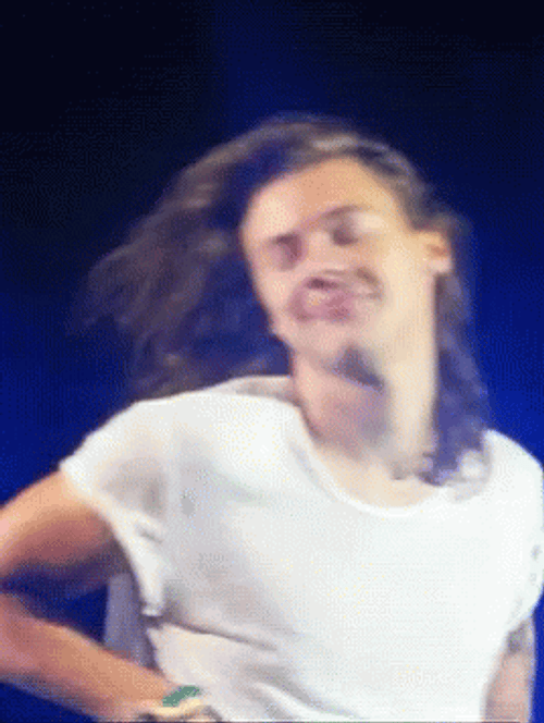 Harry Styles Hair Flip Eye Roll GIF