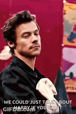 Harry Styles Holding Towel Talking GIF