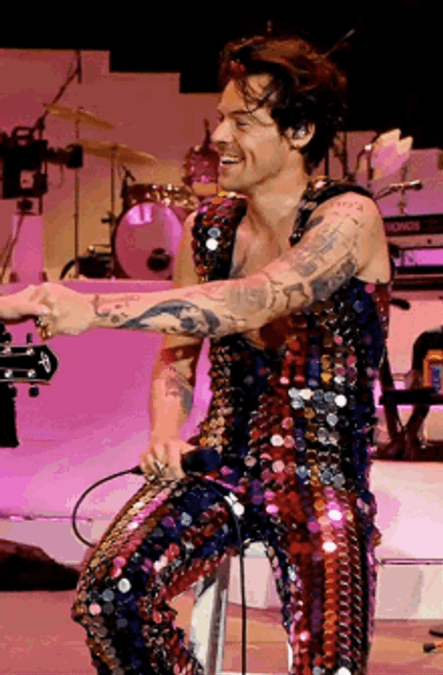 Harry Styles Smiling Handshake Coachella GIF