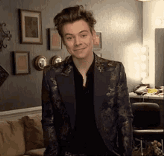 Harry Styles Smiling Waving Hello GIF