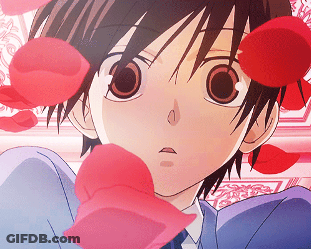 Haruhi Fujioka Falling Red Petals GIF