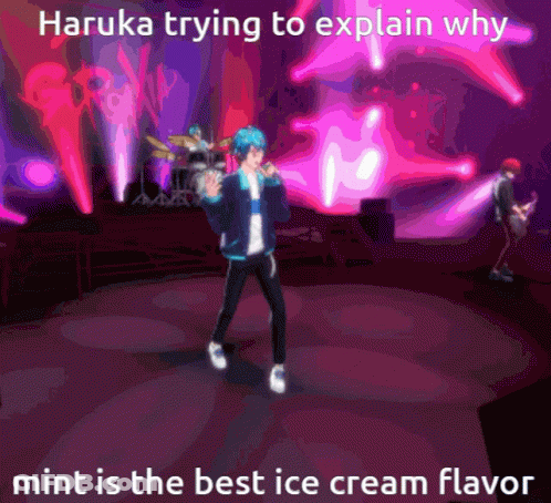 Haruka Trying To Explain Why Mint Is The Best Ice Cream Flavor In A Video Game GIF