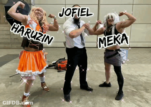 Haruzin Jofiel And Meka Posing For Photo GIF