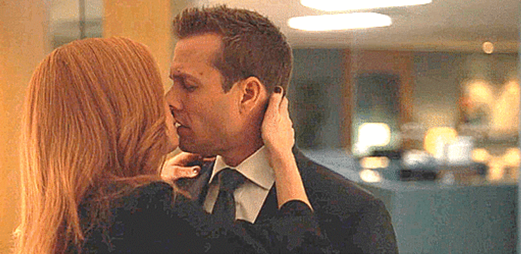 Harvey And Donna Passionate Kiss From Suits GIF