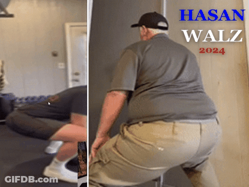 Hasan Walz 2024 Is Written On The Back Of A Man GIF