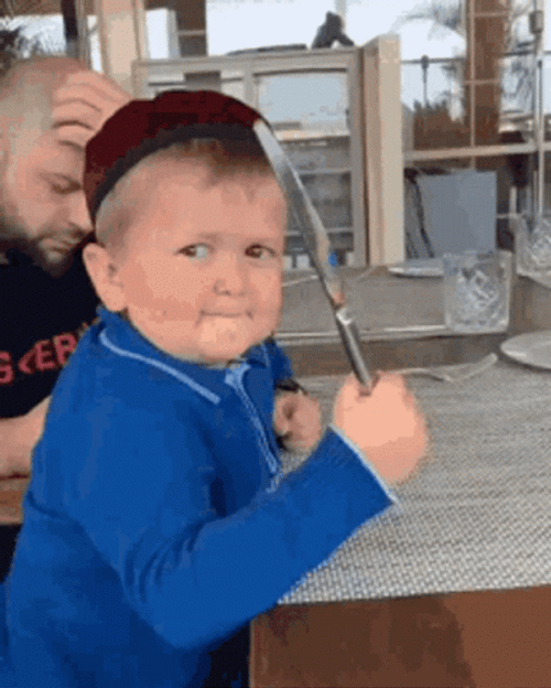 Hasbulla Magomedov Smirk Smile Bread Knife GIF