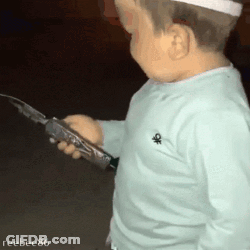 Hasbulla Playing Dagger Knife GIF