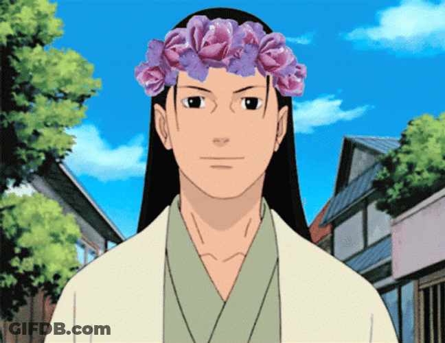 Hashirama Flower Crown And Heart GIF
