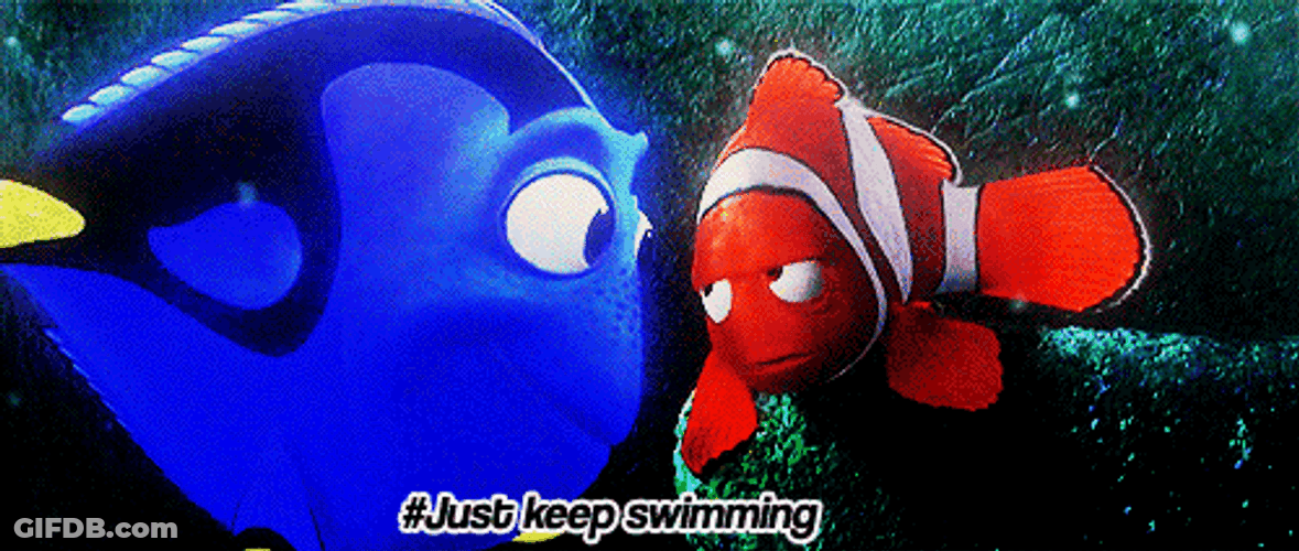 Hashtag Just Keep Swimming Dory Nemo GIF
