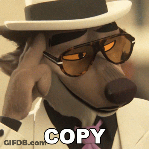 Hat And Sunglasses Cartoon Character Saying Copy GIF