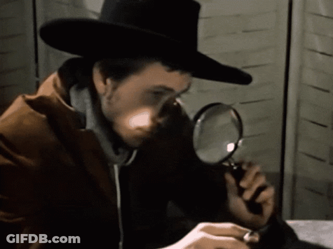 Hat Man Use Magnifying Glass GIF