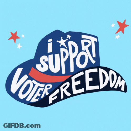 Hat Saying I Support Voter Freedom GIF