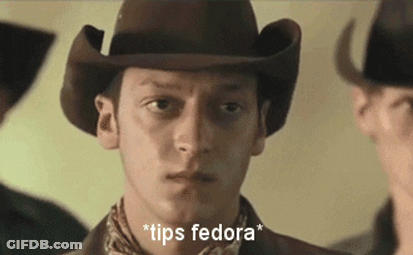 Hat Tips Fedora Serious Face GIF