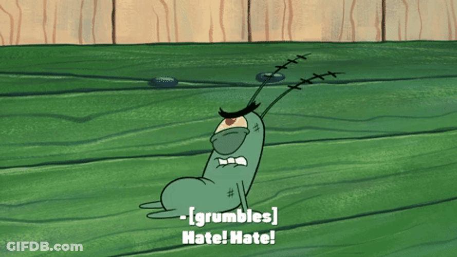 Hate Hate Hate Angry Plankton From SpongeBob SquarePants GIF