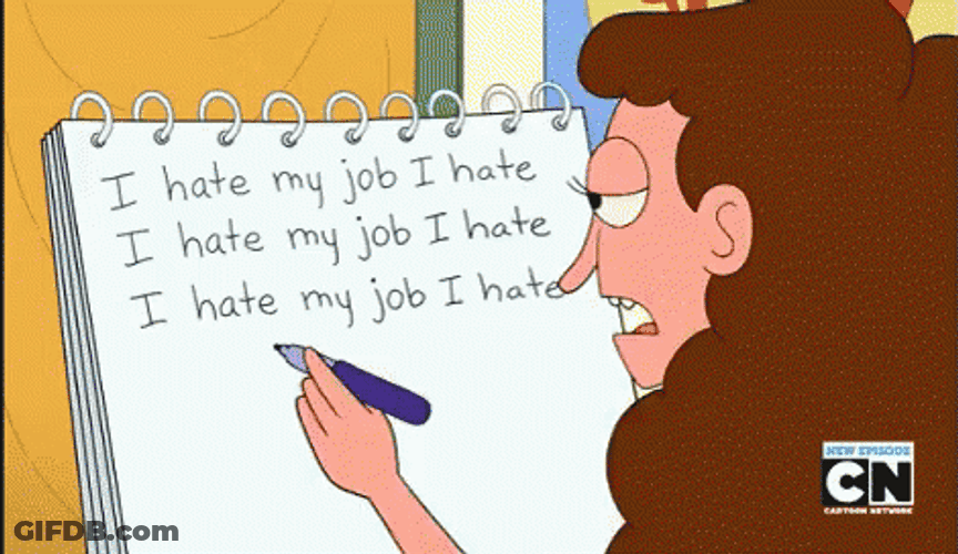 Hate Hate Hate My Job Animated Girl GIF