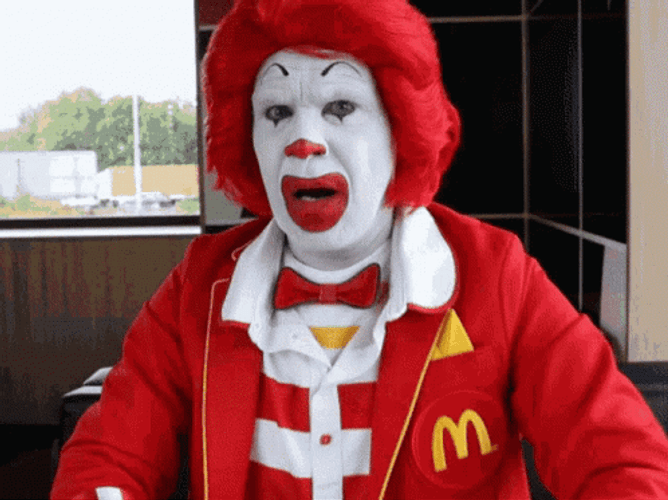 Hate Hate Hate Ronald McDonald Thumbs Down GIF