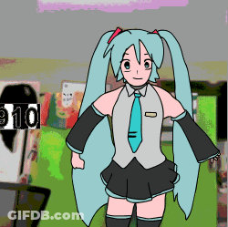 Hatsune Miku At Sign Saying 310 GIF