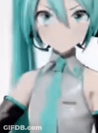 Hatsune Miku Close Up Green Hair White Shirt GIF