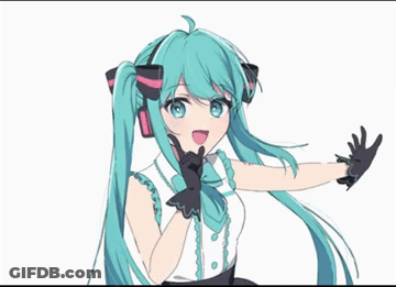 Hatsune Miku Dancing With Headphones And Bow Tie GIF