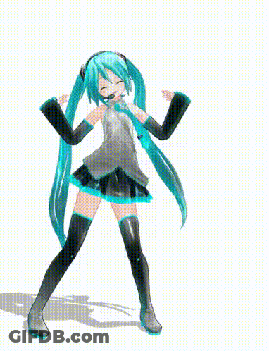 Hatsune Miku Dancing With Microphone GIF