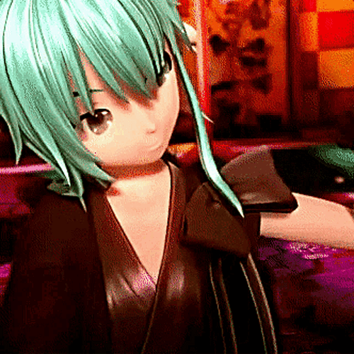 Hatsune Miku Daring Face GIF