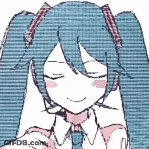 Hatsune Miku Eyes Closed With Tie GIF