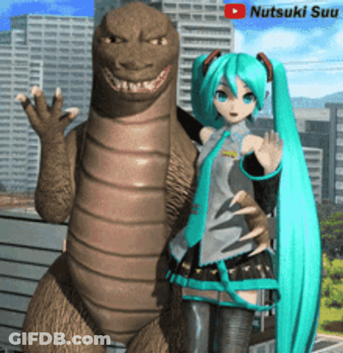 Hatsune Miku Godzilla Vocaloid GIF