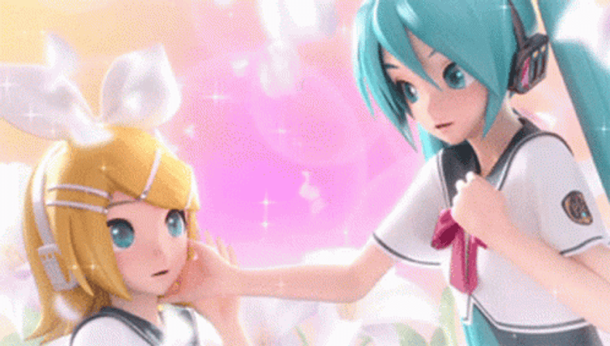 Hatsune Miku Kissing Face GIF