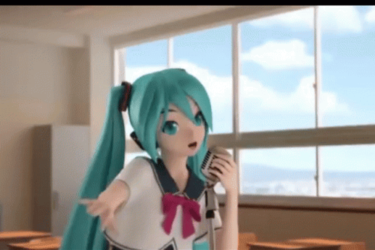 Hatsune Miku Singing Happily GIF
