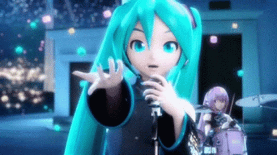 Hatsune Miku Singing Stance GIF