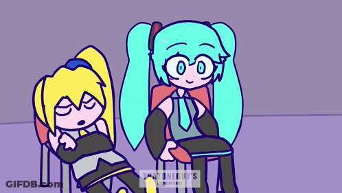 Hatsune Miku Standing In Front Of Exit GIF