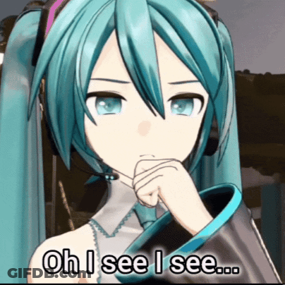 Hatsune Miku Wearing Headphones Oh I See GIF