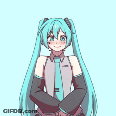 Hatsune Miku With Blue Hair And Tie GIF