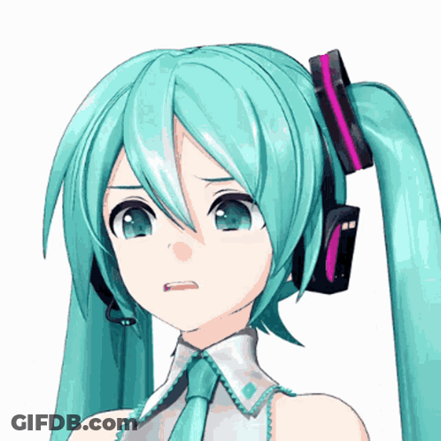 Hatsune Miku With Headphones GIF