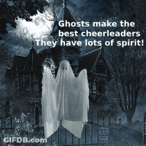 Haunted House Floating Ghost GIF