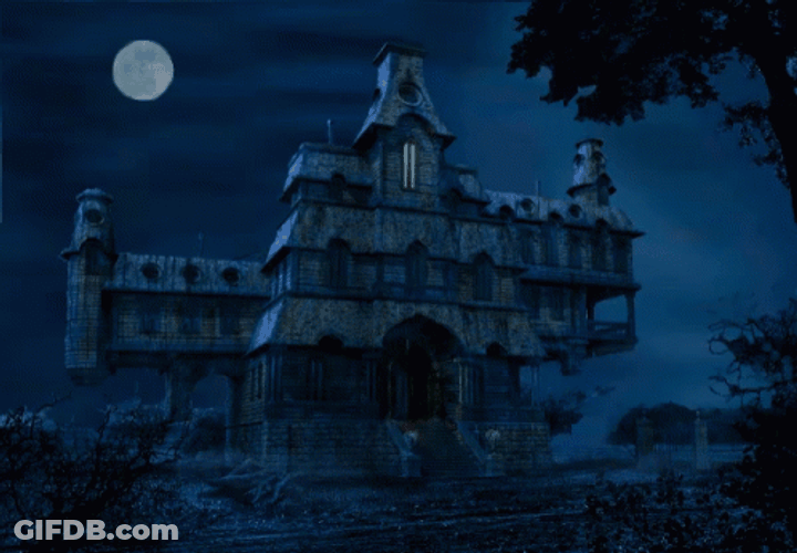 Haunted House Full Moon GIF