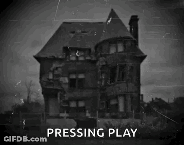 Haunted House Pressing Play GIF