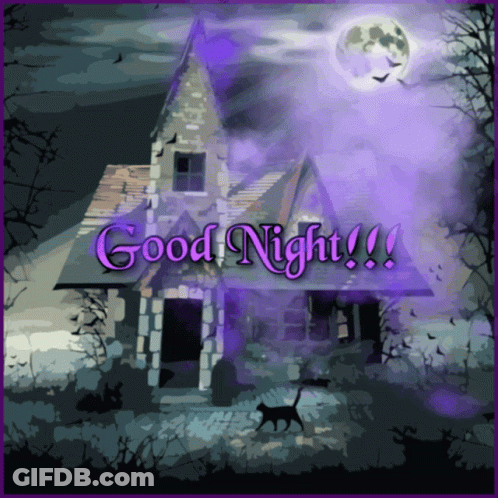 Haunted House Saying Good Night GIF