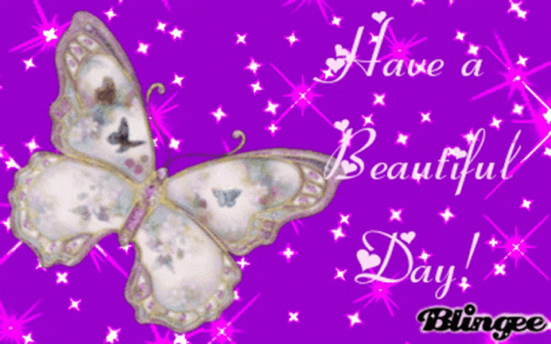 Have A Beautiful Day Glitter Butterfly GIF