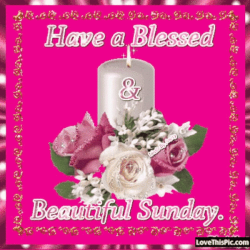 Have A Blessed Sunday Candle Flowers GIF