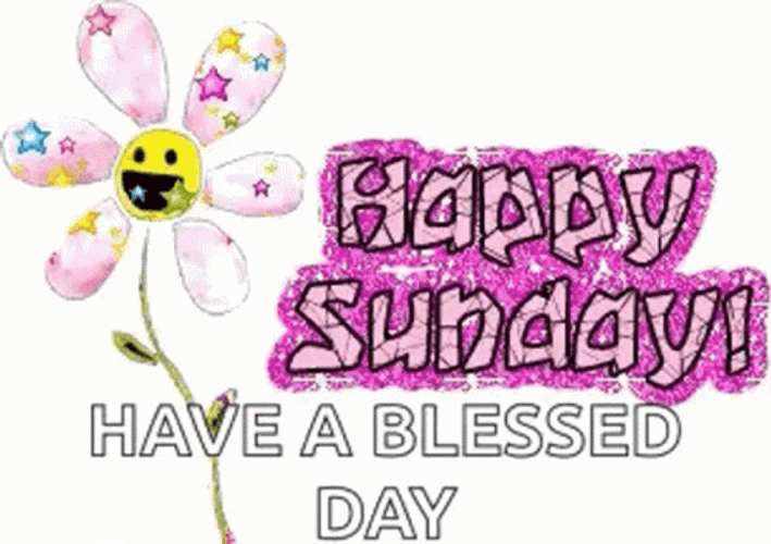 Have A Blessed Sunday Flower Smiley GIF