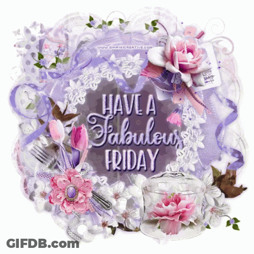 Have A Fabulous Friday Is Written On A Purple Sign GIF