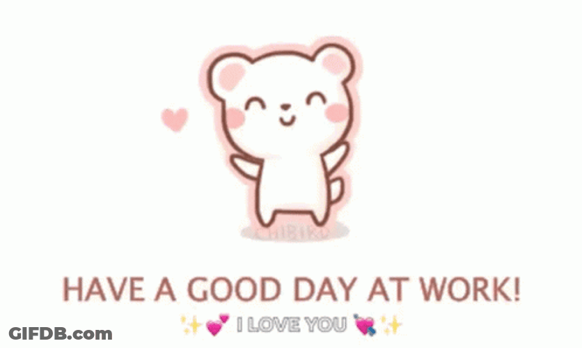 Have A Good Day At Work Cute White Bear GIF