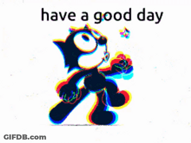 Have A Good Day Black Cat Walking GIF