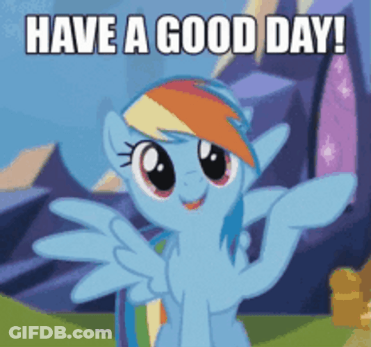 Have A Good Day Rainbow Pony GIF