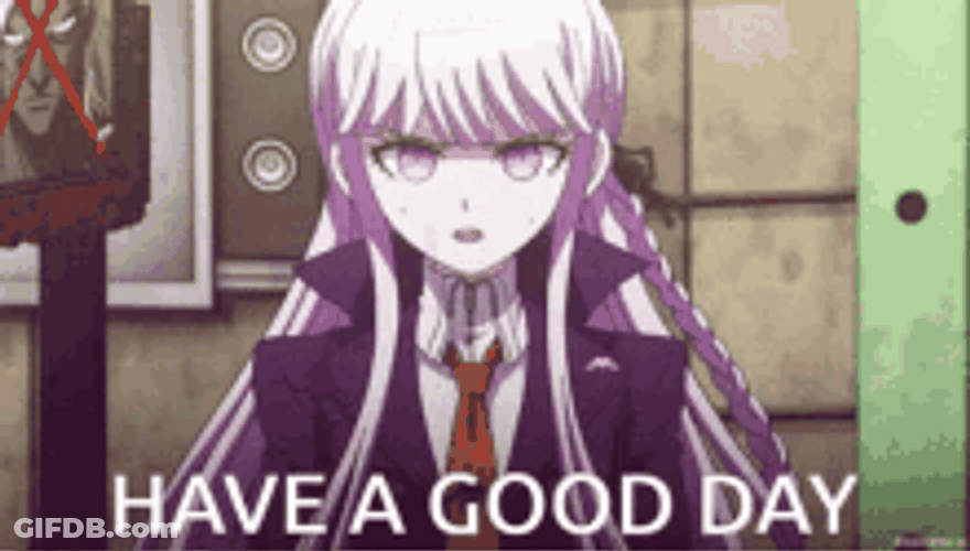 Have A Good Day Violet Anime Lady Pointing Fingers GIF